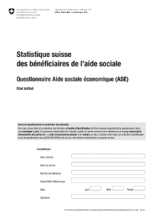 Questionnaire Aide sociale économique (ASE) - Etat initial