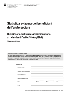 Questionario sull'aiuto sociale finanziario ai richiedenti l'asilo (SH-AsylStat) - Situazione iniziale