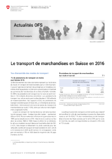 Le transport de marchandises en Suisse 2016