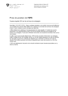 Fausse enquête OFS sur les animaux de compagnie