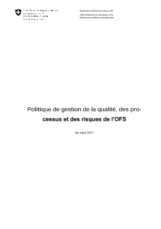 Politique de gestion de la qualité, des processus et des risques de l'OFS