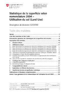 Statistique de la superficie selon nomenclature 2004 - Utilisation du sol, description: métainformations sur les géodonnées