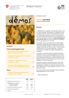 Newsletter Démos. 150 ans de démographie suisse