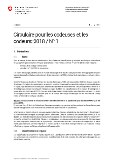 Circulaire pour les codeuses et les codeurs 2018 n° 1