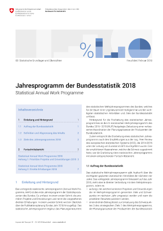Statistisches Jahresprogramm des Bundes 2018