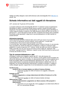 Art.16a Ocin: Scheda informativa sulla rilevazione dei dati a partire dal 1° gennaio 2017