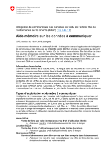 OCin art. 16a: Aide-mémoire pour la saisie des données à partir du 01.01.2017