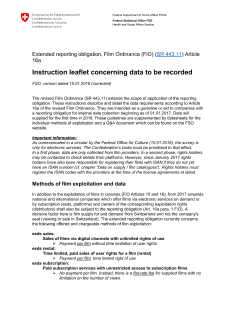 Film Ordinance art.16a: Instruction leaflet for recording data as of 01.01.2017