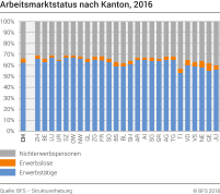 Arbeitsmarktstatus nach Kanton, 2016