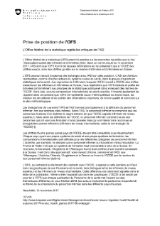 L'Office fédéral de la statistique rejette les critiques de l'ASI
