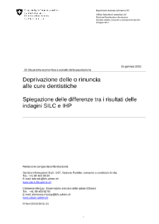 Deprivazione delle o rinuncia alle cure dentistiche