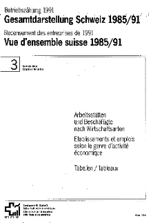 Vue d'ensemble suisse 1985/91