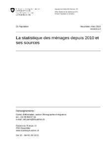 La statistique des ménages depuis 2010 et ses sources