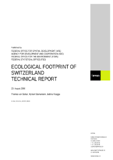 Ecological footprint of Switzerland. Technical report