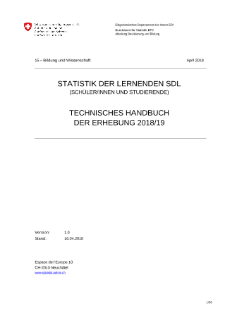 Statistik der Lernenden (Schüler/innen und Studierende). Technisches Handbuch der Erhebung 2018/19