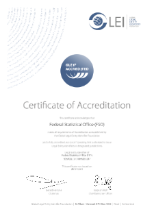 Certificat d'accréditation (GLEIF)