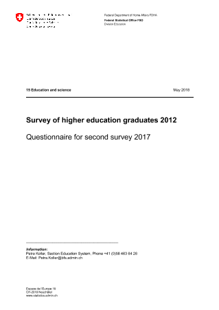 Survey of higher education graduates - Questionnaire for second survey 2017