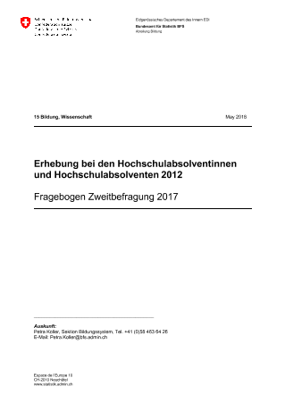Erhebung bei den Hochschulabsolventinnen und Hochschulabsolventen - Fragebogen Zweitbefragung 2017