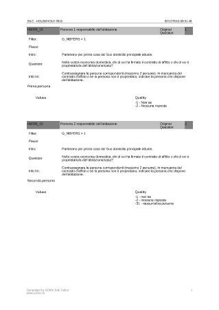 Questionario economia domestica