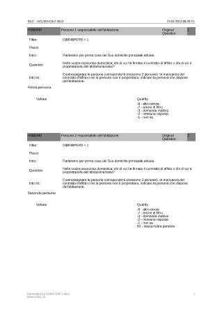 Questionario economia domestica