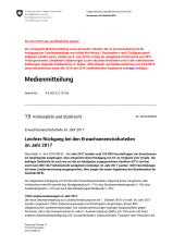 Leichter Rückgang bei den Erwachsenenstrafurteilen im Jahr 2017