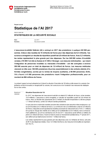 Statistique de l'AI 2017