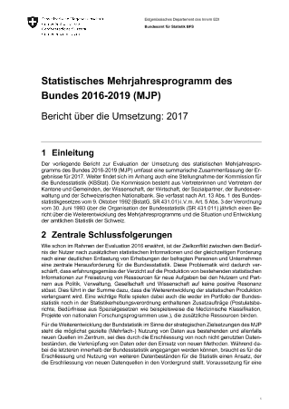 Bericht über die Umsetzung: 2017
