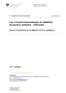 Les comptes économiques et satellites du secteur primaire: méthodes