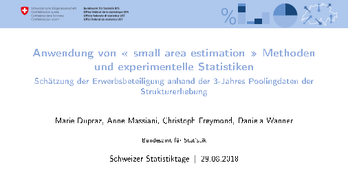 Präsentation an den Schweizer Statistiktagen 2018