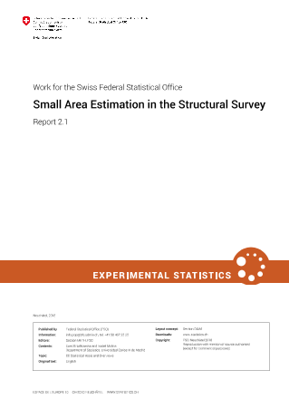 Small Area Estimation in the Structural Survey, Report part 2.1