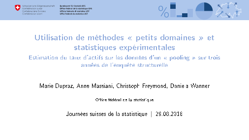 Présentation lors des journées suisses de la statistique 2018