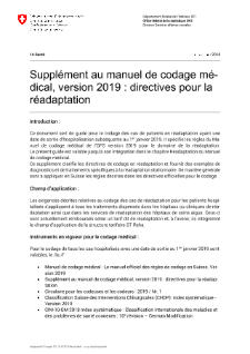Supplément au manuel de codage médical, version 2019: directives pour la réadaptation