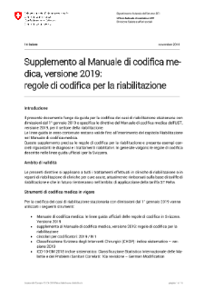 Supplemento del manuale di codifica medica, versione 2019: regole di codifica per la riabilitazione