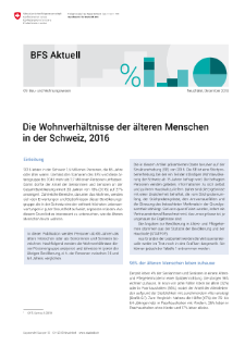 Die Wohnverhältnisse der älteren Menschen in der Schweiz, 2016