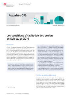 Les conditions d'habitation des seniors en Suisse, en 2016