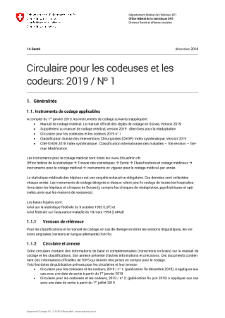 Circulaire pour les codeuses et les codeurs 2019 n° 1