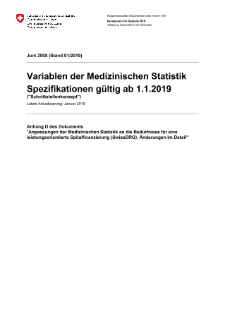 Medizinische Statistik der Krankenhäuser - Variablen der Medizinischen Statistik. Spezifikationen gültig ab 1.1.2019