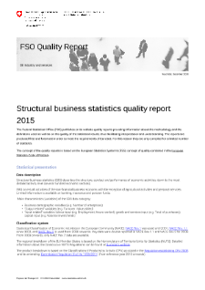 Quality report Production and value added statistics 2015