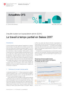 Le travail à temps partiel en Suisse 2017