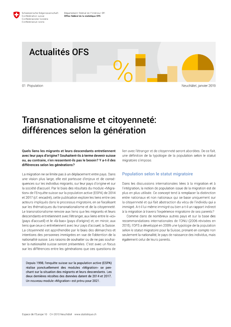 Transnationalisme et citoyenneté: différences selon la génération (version corrigée du 11.10.2019)