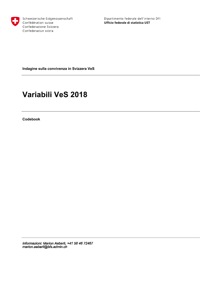 Questionario e Codebook 2018