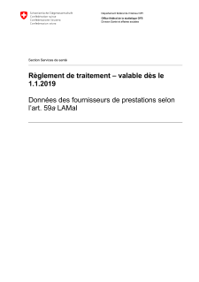 Règlement de traitement - Données des fournisseurs de prestations selon l'art. 59a LAMal - valable dès le 1.1.2019