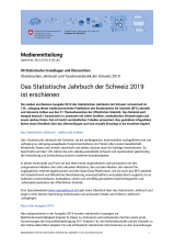 Das Statistische Jahrbuch der Schweiz 2019 ist erschienen