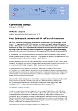 Costi dei trasporti: aumento del 4% nell'arco di cinque anni
