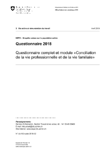ESPA: Questionnaire 2018 - Questionnaire complet et module «Conciliation de la vie professionnelle et de la vie familiale»