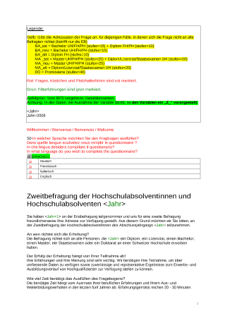 Erhebung bei den Hochschulabsolventinnen und Hochschulabsolventen - Fragebogen Zweitbefragung 2013