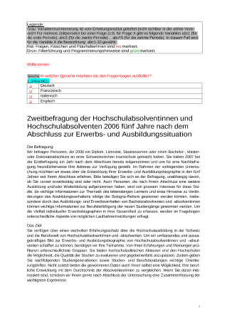 Erhebung bei den Hochschulabsolventinnen und Hochschulabsolventen - Fragebogen Zweitbefragung 2011