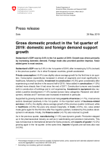 Gross domestic product in the 1st quarter of 2019: domestic and foreign demand support growth