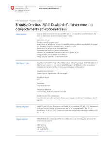 Omnibus 2019: Qualité de l'environnement et comportements environnementaux