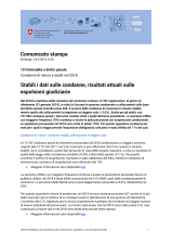 Stabili i dati sulle condanne, risultati attuali sulle espulsioni giudiziarie